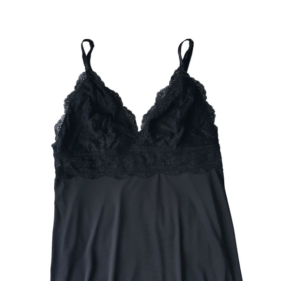 LA VIE EN ROSE BLACK LACE OVERLAY NIGHTIE SLIP-ON LINGERIE SIZE S - Picture 2 of 14